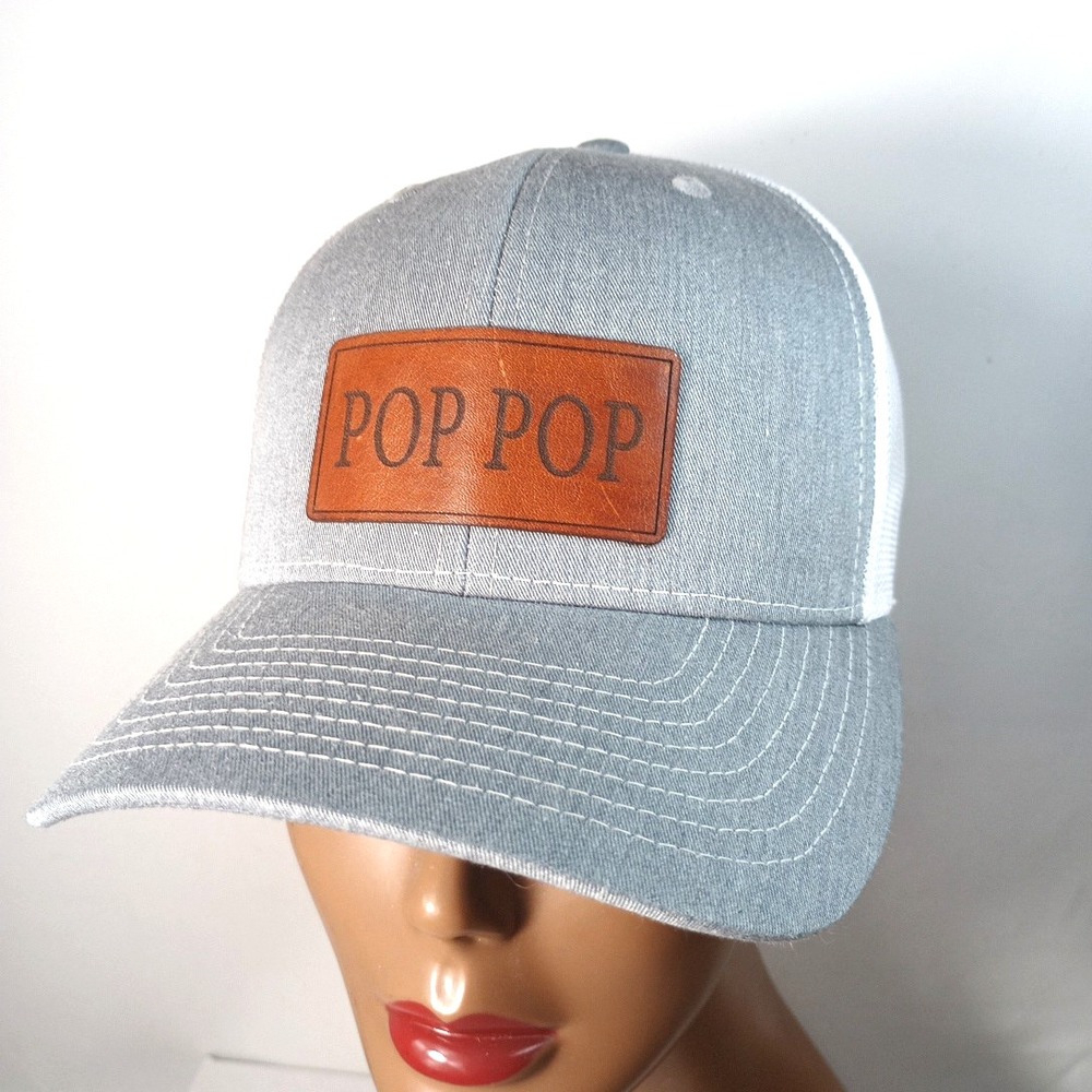 Richardson 112 Trucker Hat POP POP Leather Patch Polyester Snapback Baseball Cap